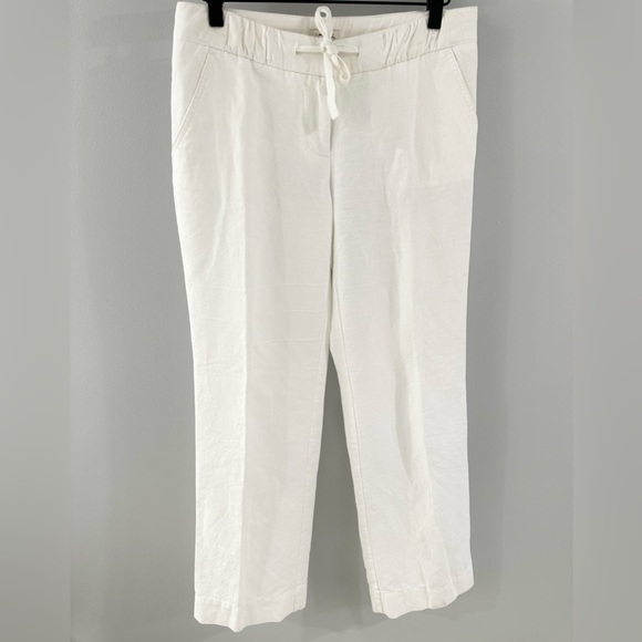 J. Crew Linen Blend Wide Leg Pants White Size 0 - Picture 4 of 6